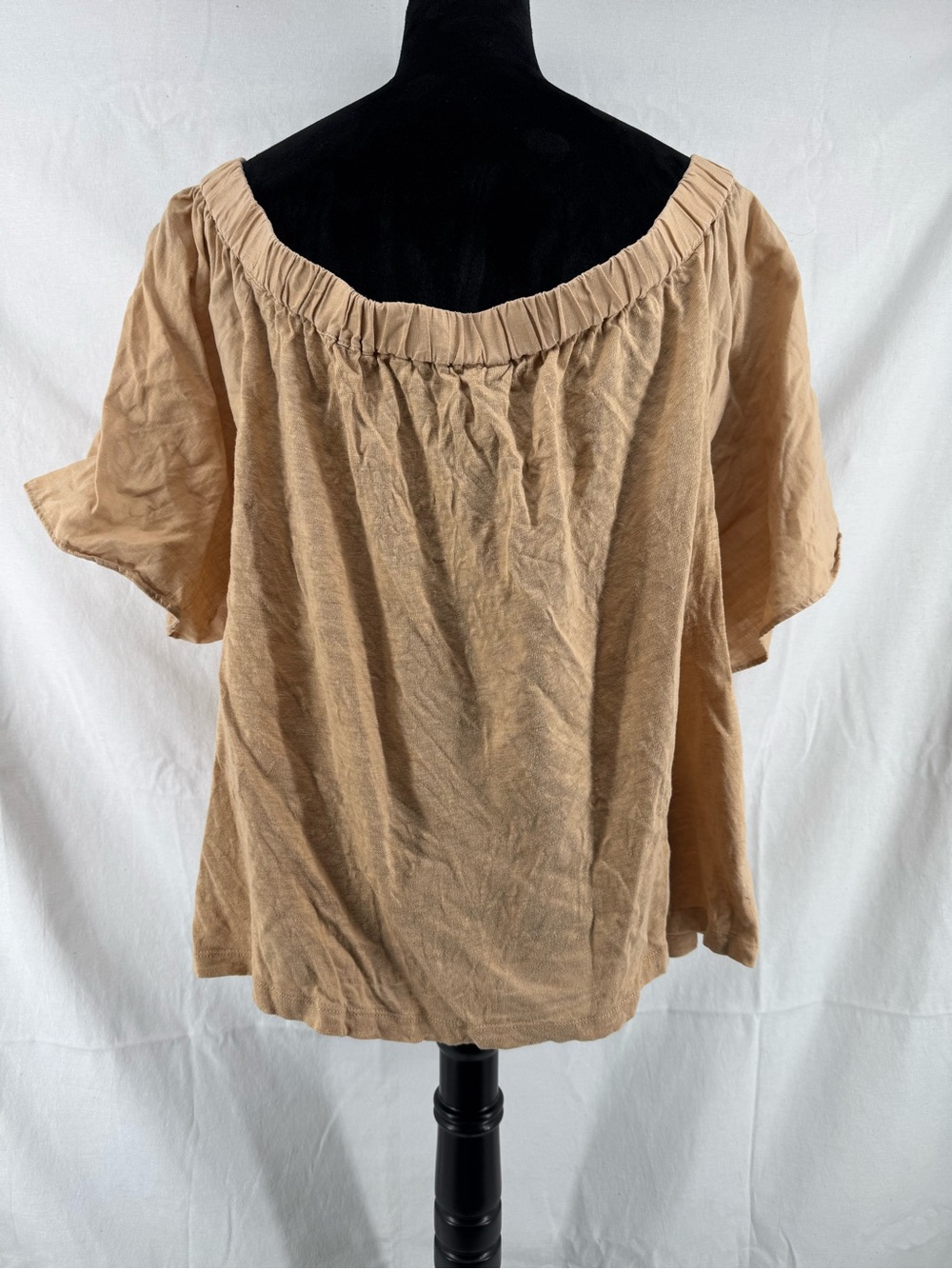 Chico's Tan Off-Shoulder Peasant Tunic - Picture 3 of 7